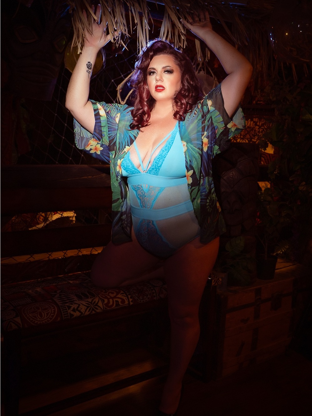 Plus Size Tropical Cover Up